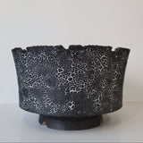 【雷土陶器鉢】クラシック釉薬ブラックカラー鉢 L　3