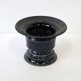 【雷土陶器鉢】輪郭鉢　磁気ホワイト二重黒 (S)