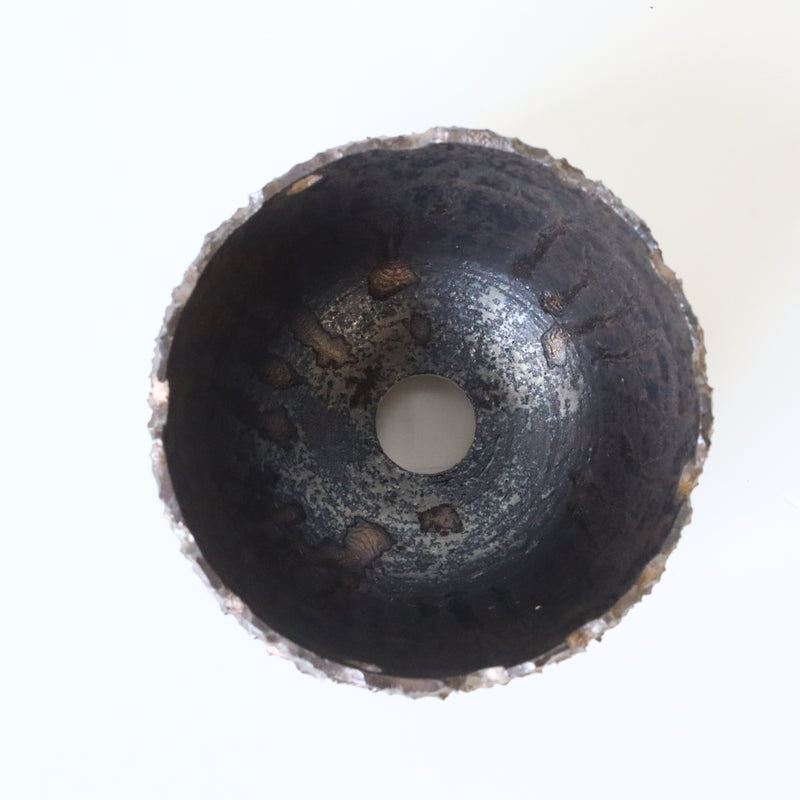 【雷土陶器鉢】密鉢 金シルバー釉薬 Sサイズ EC193