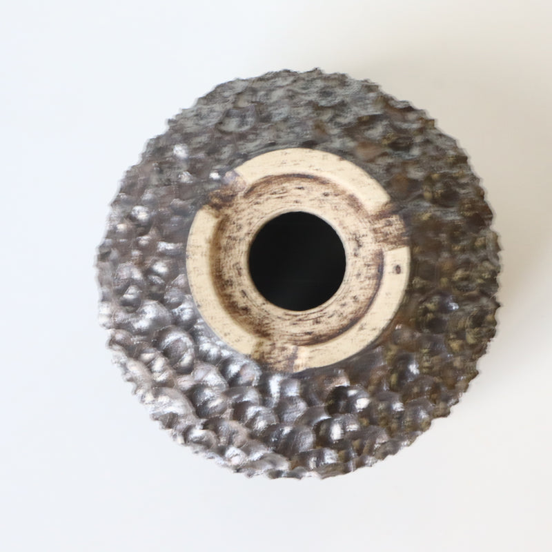 【雷土陶器鉢】密鉢 金シルバー釉薬 Sサイズ EC193