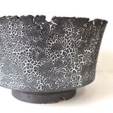 【雷土陶器鉢】クラシック釉薬扇型（ホワイト・ L）