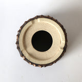 【雷土陶器鉢】稲妻紋鉢どら鉢型　スモークシルバー釉薬