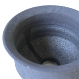 【かみ山陶器】黒釉薬中深エン付