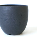 【かみ山陶器】黒釉マット丸